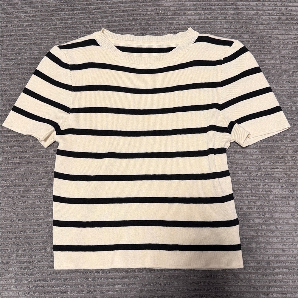 SHEIN // Striped Print Tee